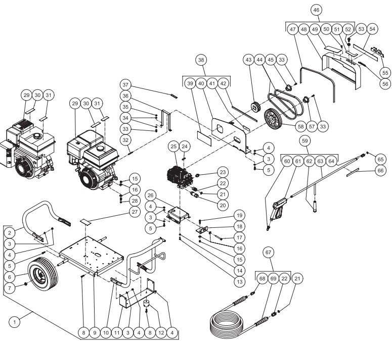 MITM JCW-4003-0MVB pressure washer parts and manual